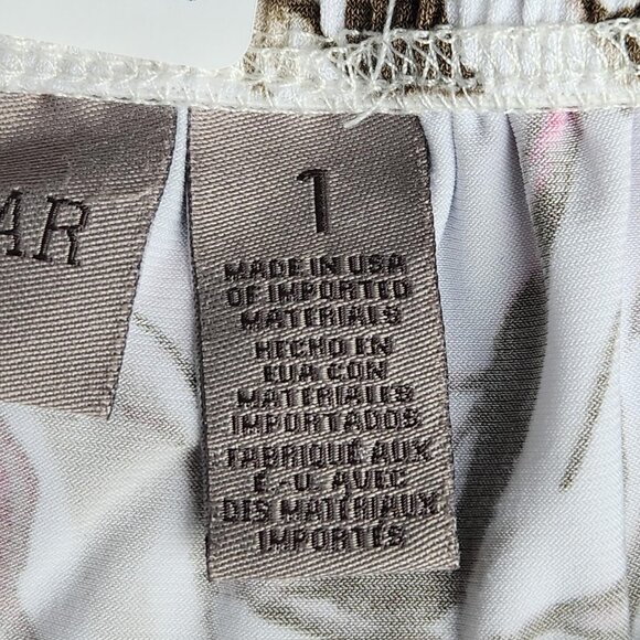 Chicos Pants Womens 1 Pink Brown 8 Floral Wide Leg Lightweight Pull On Easy Wear - Picture 10 of 11